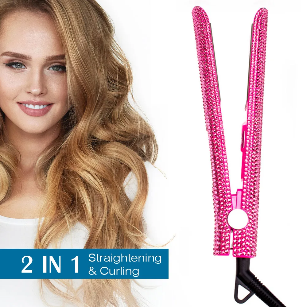 Профессиональный алмазный выпрямитель для волос щипцы завивки с отрицательными