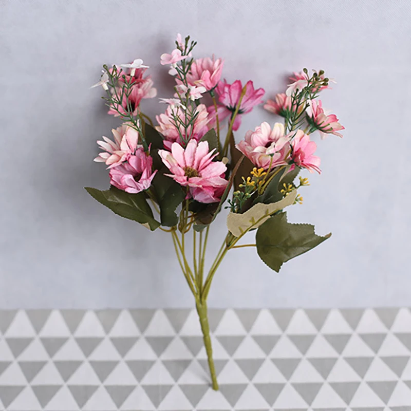 

9-Fork Small Daisy Flower Rural Style Xiaoyeju Home Sunflower Hotel Flower Arrangement Living Room Fresh Flower Pendulum