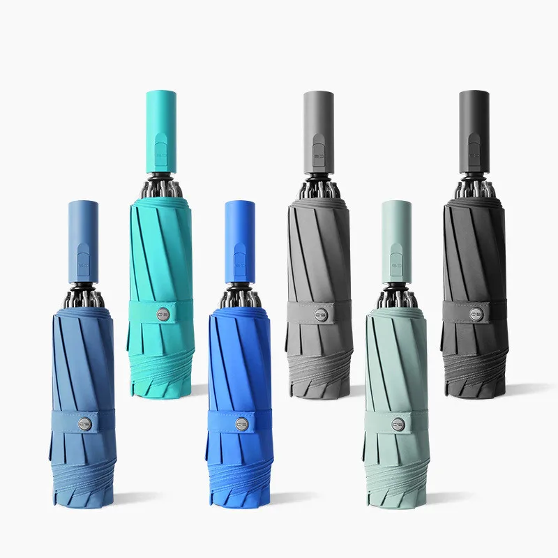 

Luxury Windproof Reverse Automatic Umbrella Rain Women Men Car Large Business Three Folding Umbrellas 10 Ribs Gift Parasol
