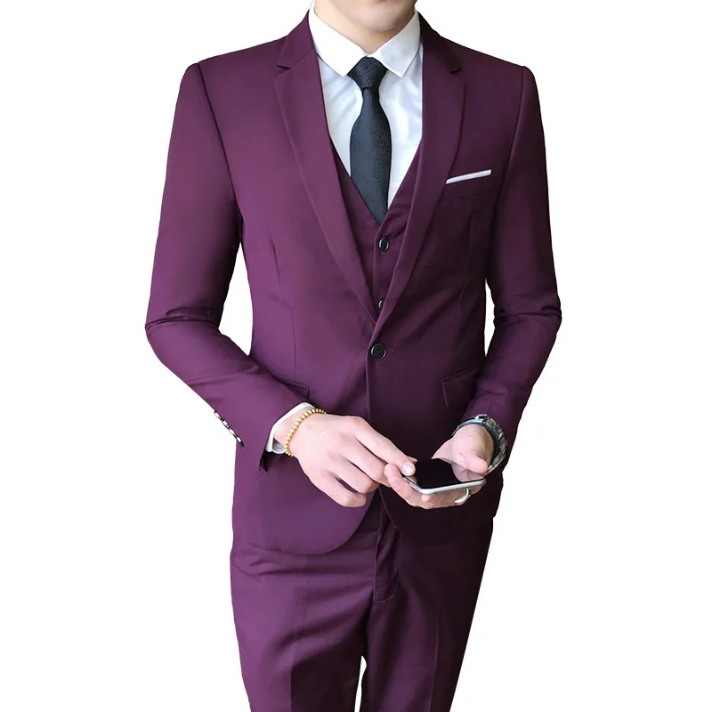 

2020 "the groom's best man wedding dress men's suit vocational English wind three-piece suit men cultivate morality