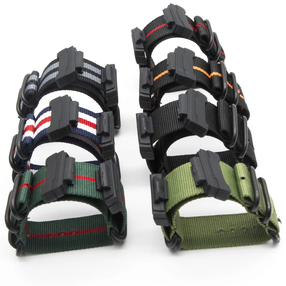 Ремешок нейлоновый мужской для Casio G shock сменный спортивный браслет в полоску