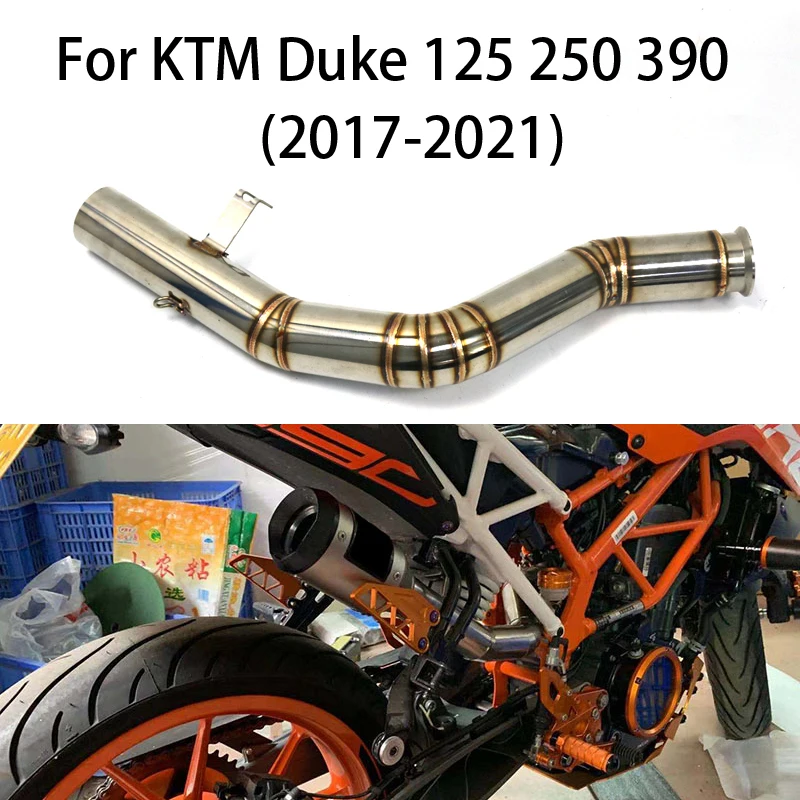 

Modified motorbike motorcycle exhaust mid link pipe muffler connect tube for KTM Duke 125 200 250 390 RC390 2017-2021 Slip On