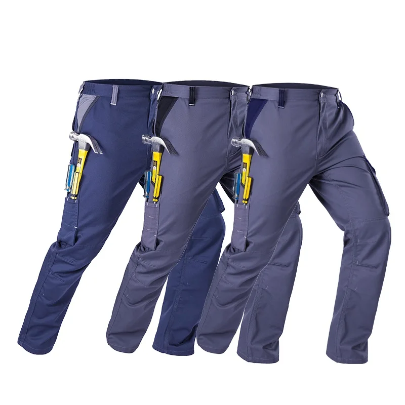 Men Work Pants Tool Trousers Water Proof Durable Wear Resistant Safety Repairman Multi-Function Fly Pockets Cargo pants Clothes