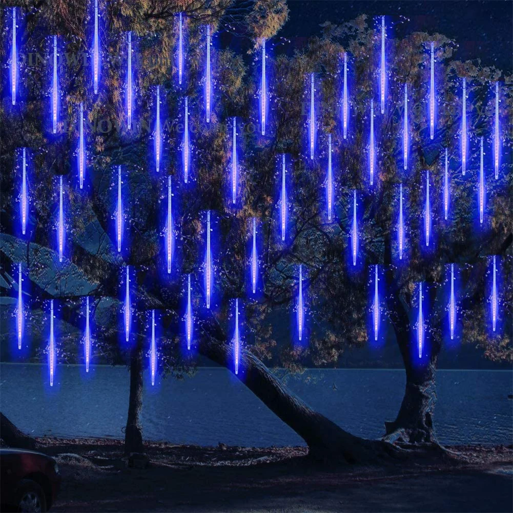 

30cm Christmas 10 Tubes LED Solar Waterproof Garland Meteor Shower Light Holiday Fairy Strip Lights Party Garden Tree Decoration
