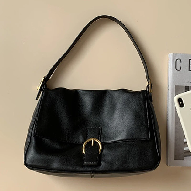 

Retro Luxury Leather Hand Bag for Women Fashion Designer 2021 Shoulder Bags Female High Quality Tote Bag Ladies Black Party Bag