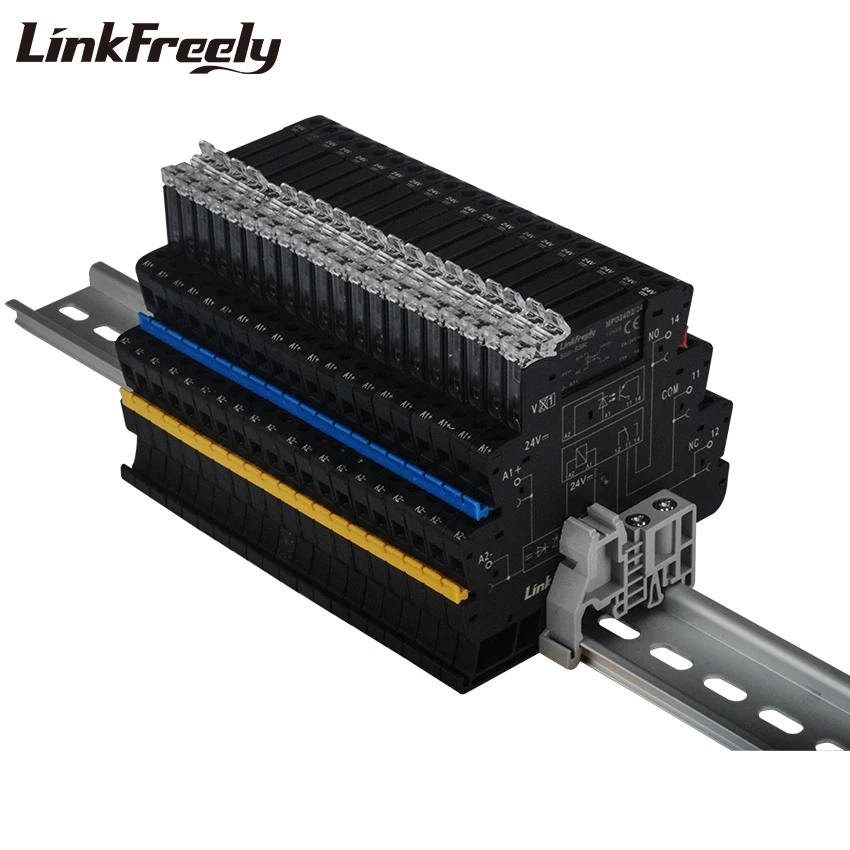 Тонкий интерфейс твердотельное реле din-рейка DC-DC 24VDC вход 2а/5-32VDC выход домашняя