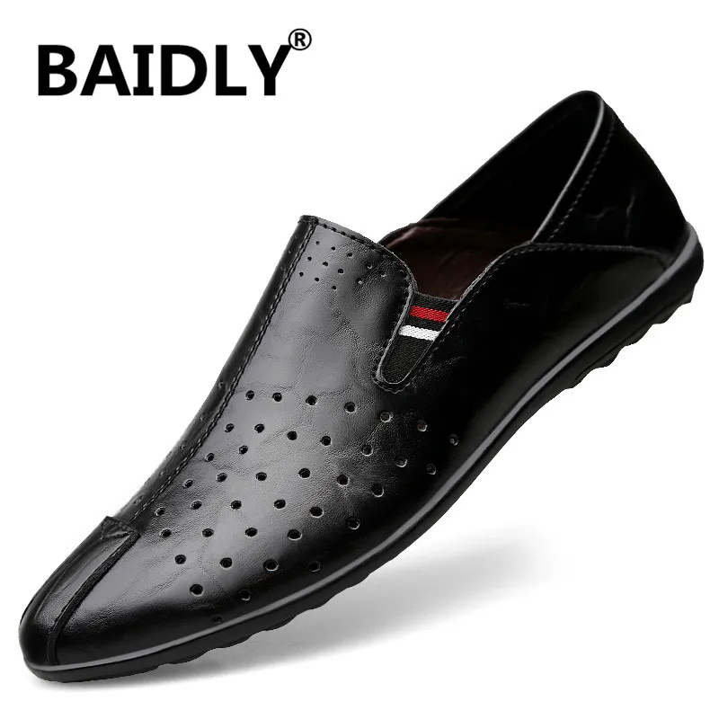 Туфли мужские из натуральной кожи роскошные брендовые повседневные Мокасины