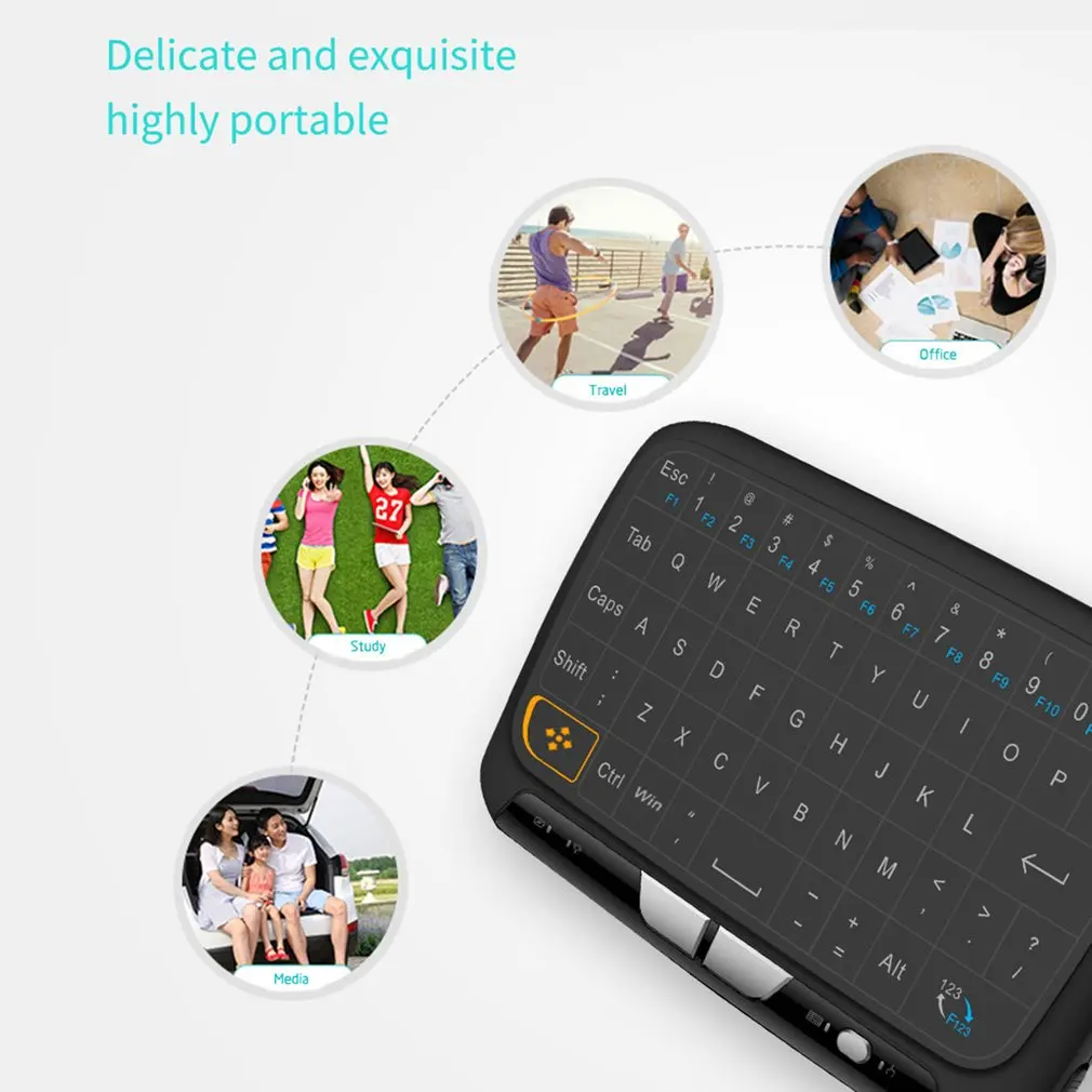 Беспроводная мини-клавиатура H18 + Air Mouse сенсорный экран 2 4 ГГц QWERTY клавиатура