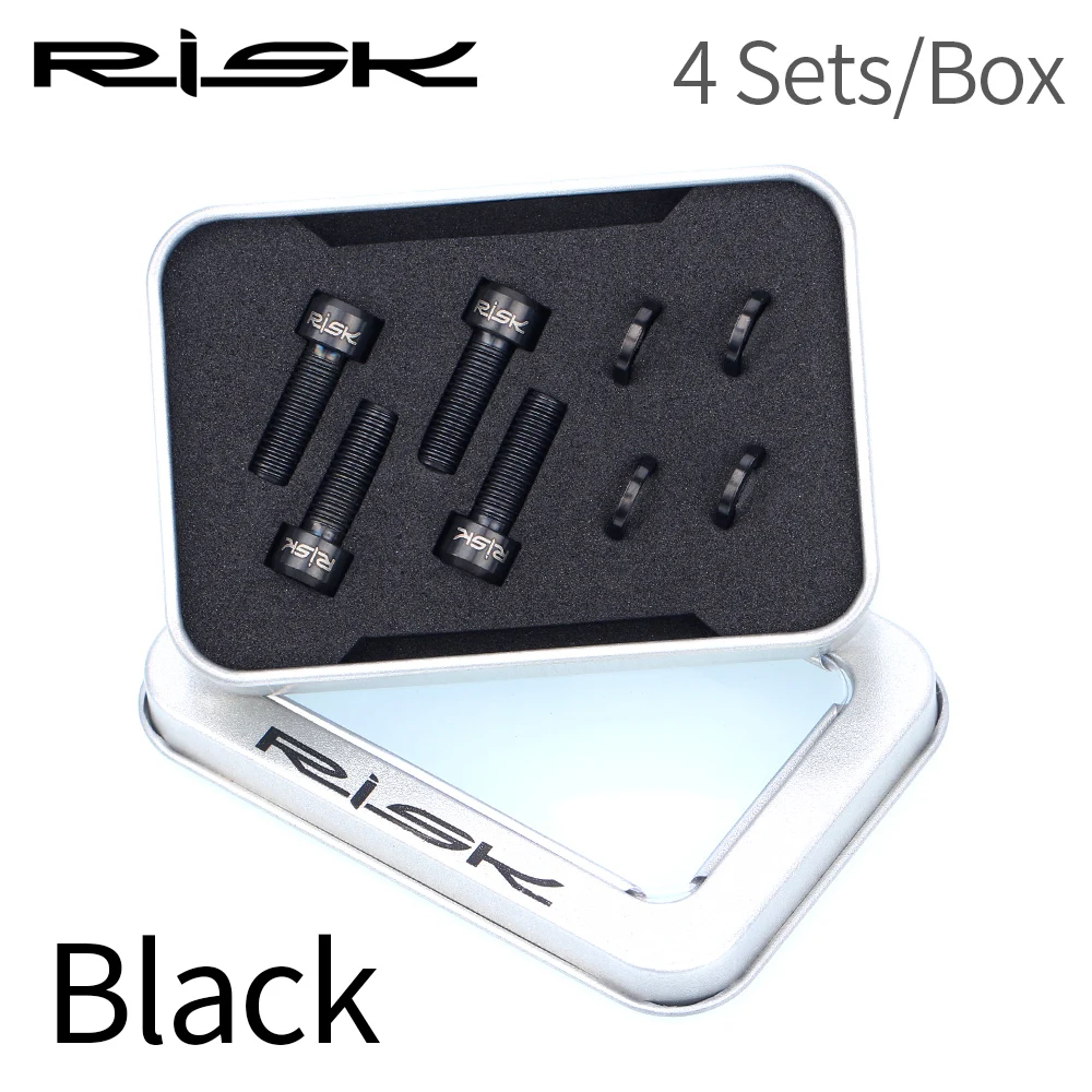 

RISK Road Bike Mountain Bike Titan M6X18mm Disc Brake Caliper Fastening Bolts Screws With Grooves Washer