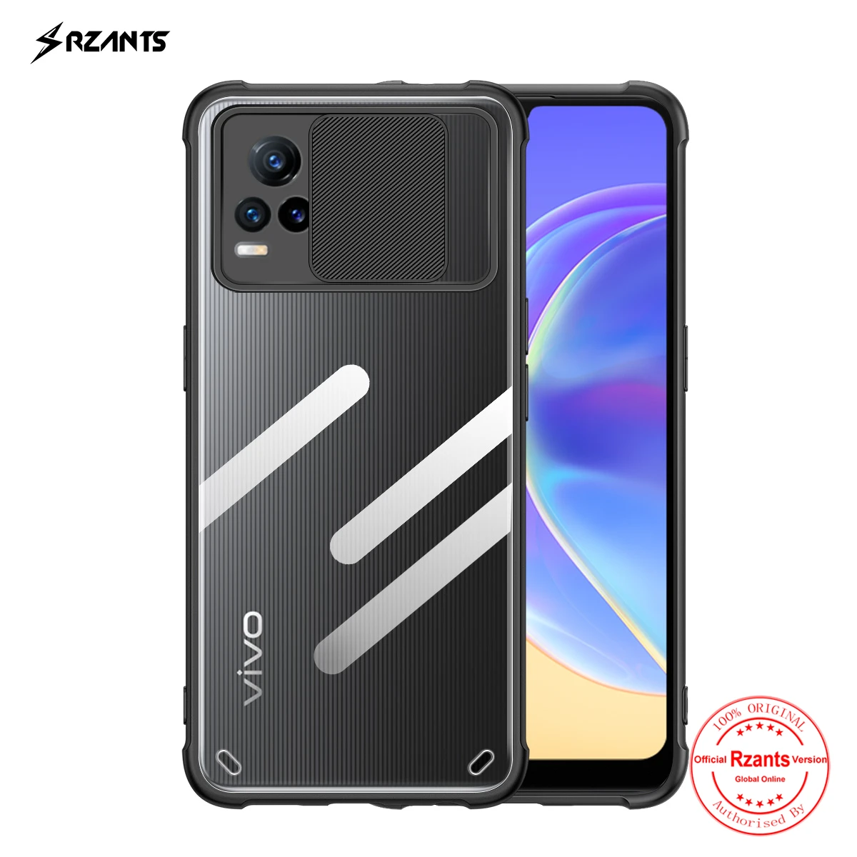 Чехол Rzants для VIVO V21E 4G мягкий [Защита объектива] воздушная подушка прозрачный