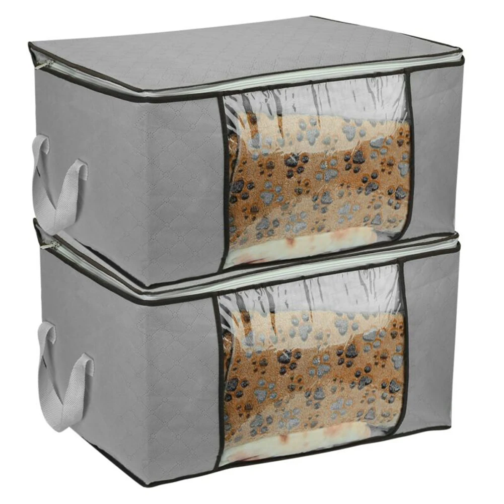 

Quilt Closet Storage Bag Organizer Box 90L 2PCS Large Capacity Foldable