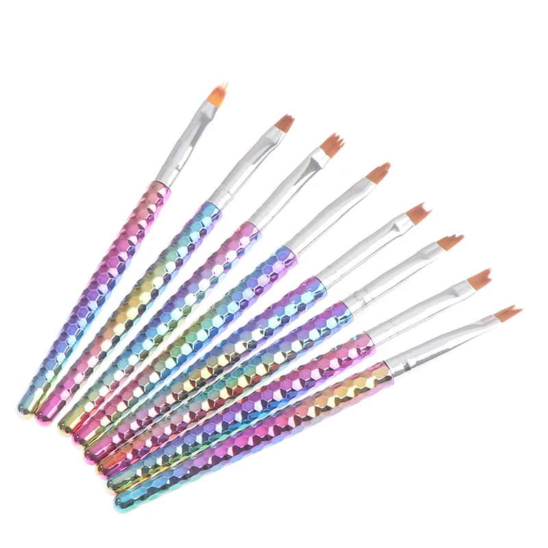 

8Pcs Nail Art Mermaid Brush Gradient French Moon Shading Pen Painting Drawing Tips Acrylic Gel UV Polish Design Manicure Tools