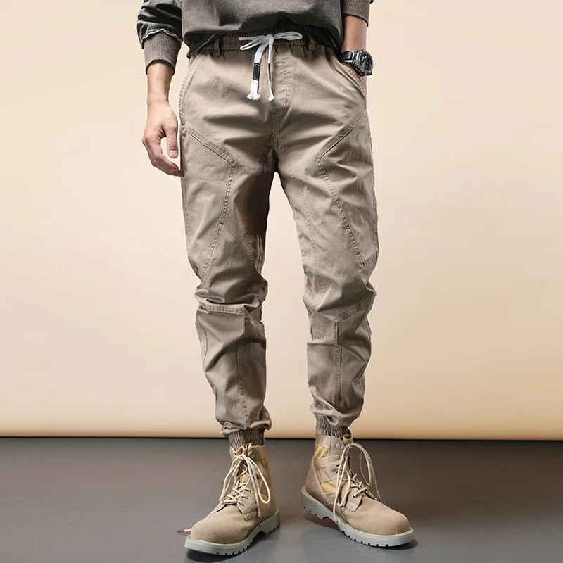 Streetwear Fashion Men Jeans Loose Fit Patchwork Designer Casual Cargo Pants Men Overalls Korean Style Hip Hop Joggers Trousers