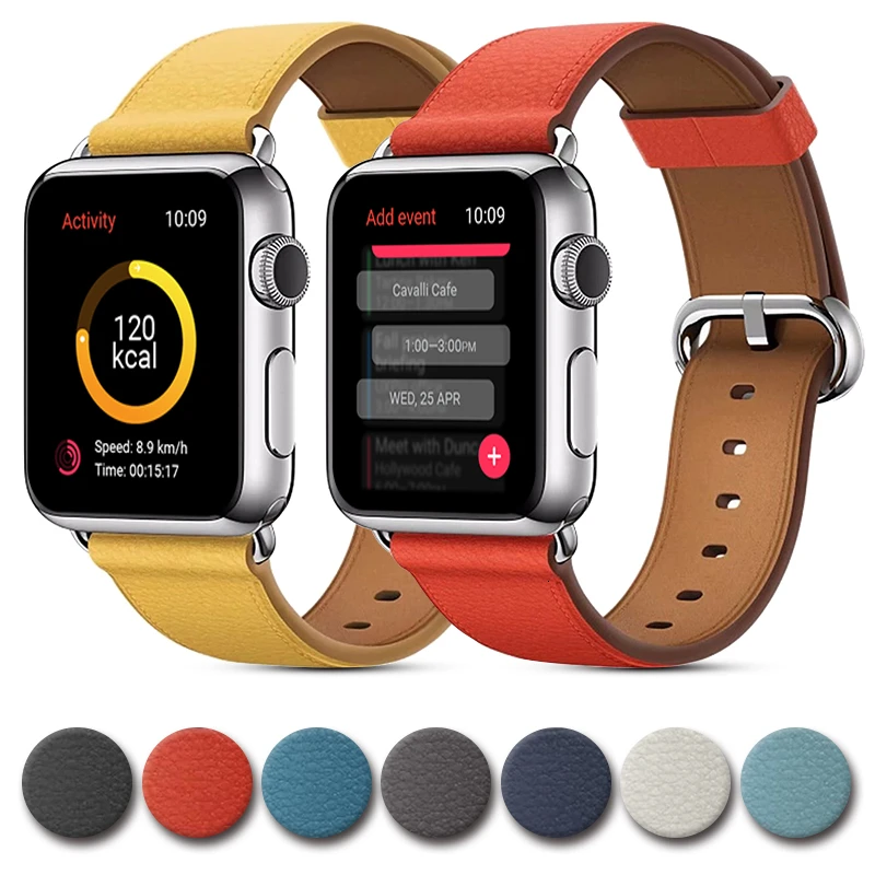 Роскошный дизайн классический ремешок с пряжкой для apple watch серии 5 4 3 2 ремешок для iwatch 38 мм 42 мм браслет умные аксессуары наручные 44 м