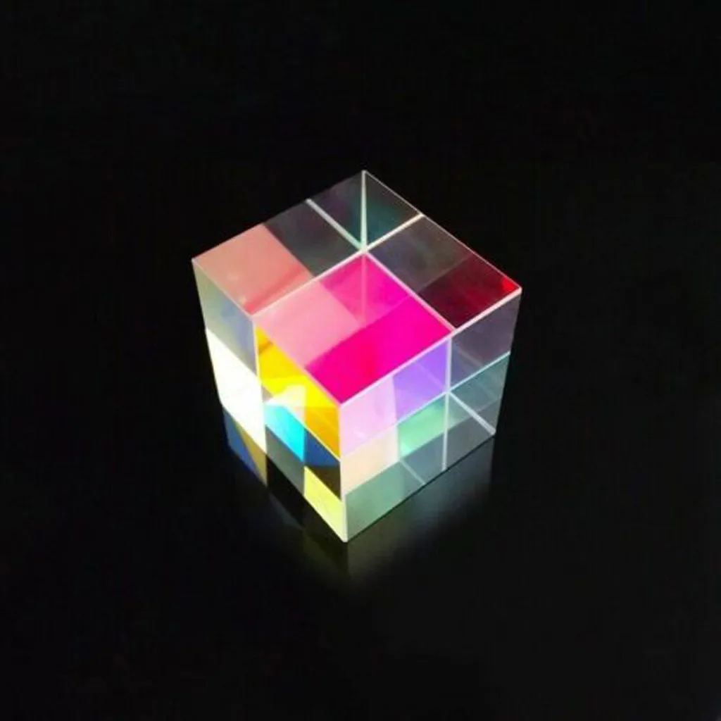 

2021 CMY Op-tic Pr-ism Cubes - Optical Glass Prism, RGB Dispersion Six-Sided Creative Children's Educational Toys F Fast Ship
