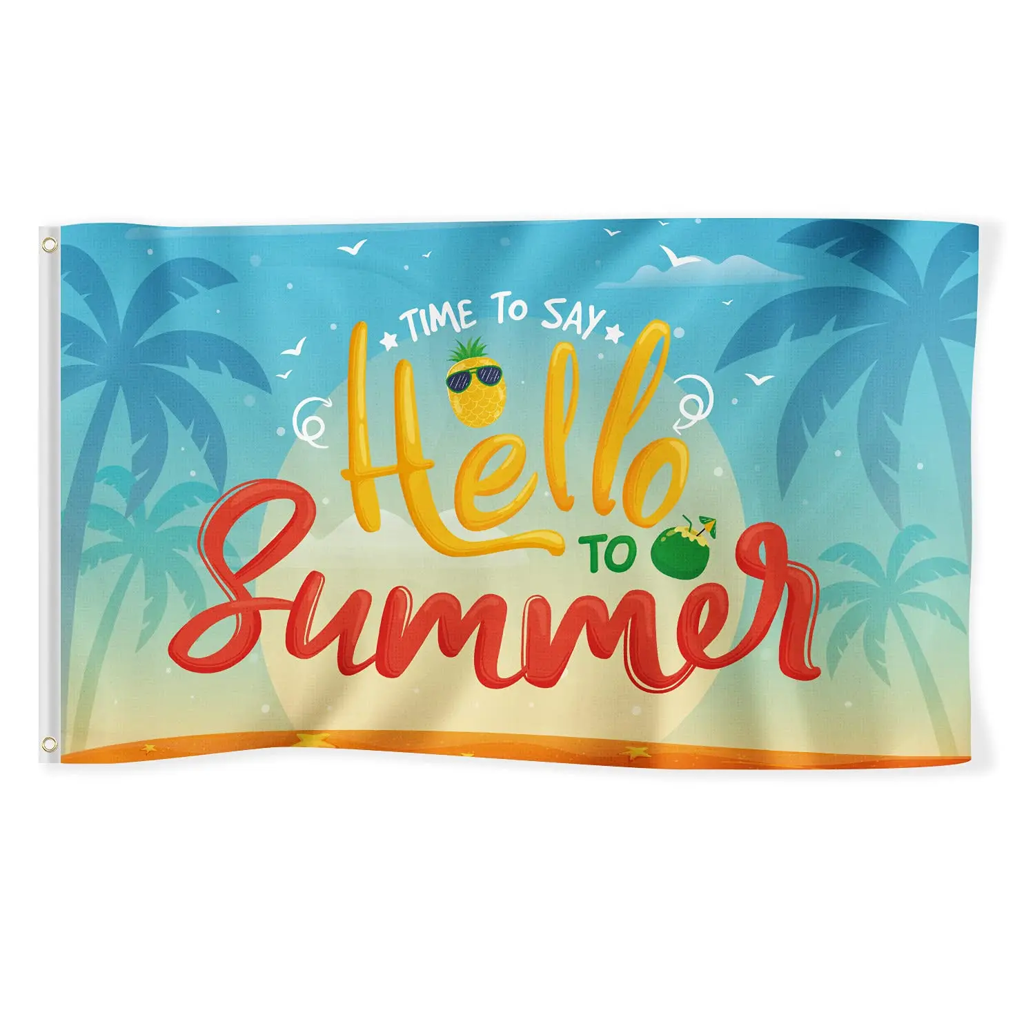 Banner Decorations Beach Time To Say Coconut Trees Yard Sign