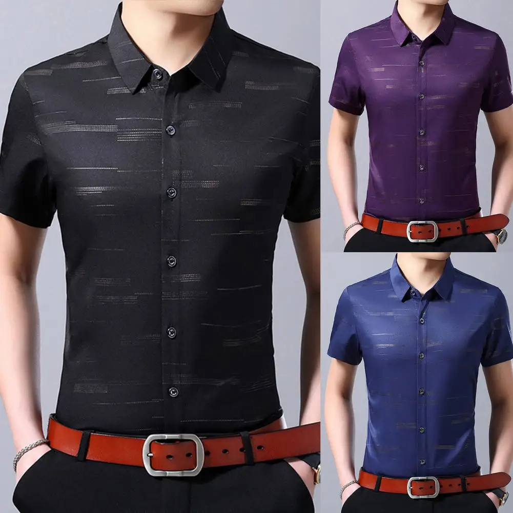 

Summer New Polo Shirt Men Turn Down Collar Buttons Pocket Short Sleeve Men Shirt Business Streetwear Blouses Tops Plus Size