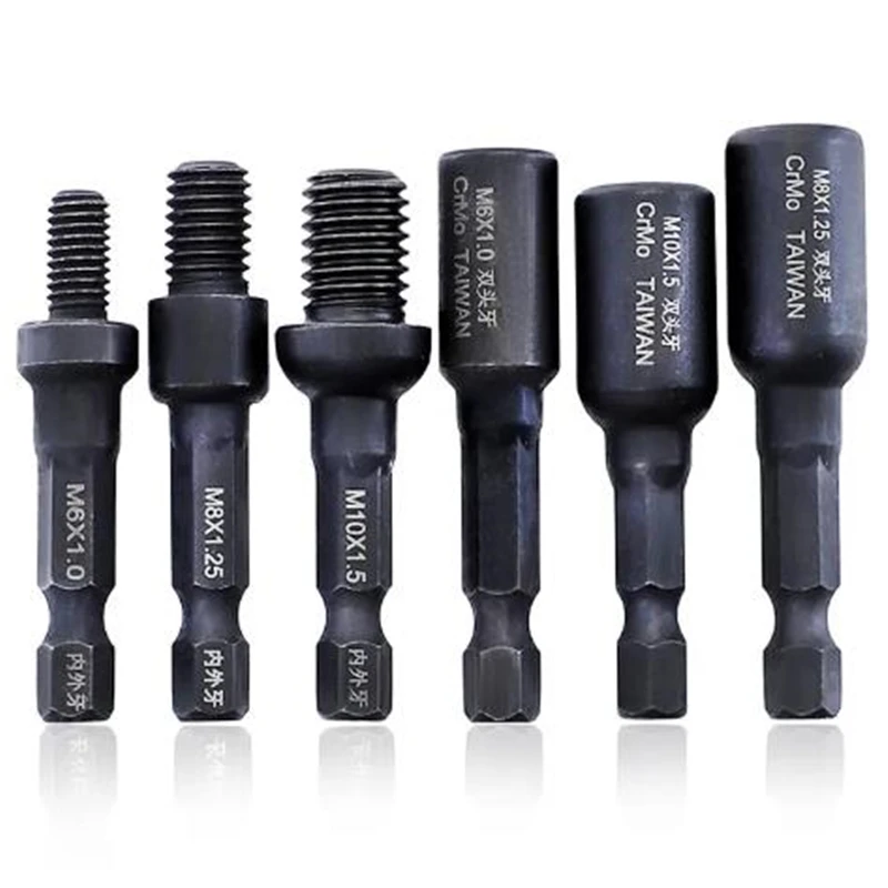 

Self-Tapping Socket Adapter for 6/8/10mm/1/4"/5/16" Insert Nuts or Hanger Bolt Power Drill Tools 1/4 Inch Hex Shank