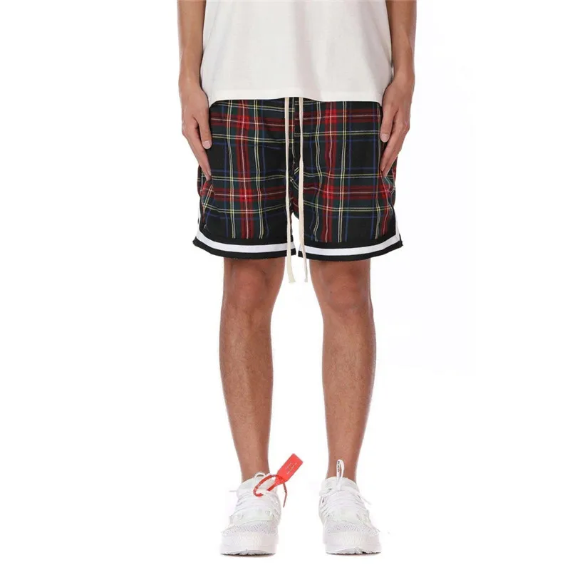 

2021 European And American Summer New gym Sports Shorts Fashion 3D Checkered Beach Men Shorts