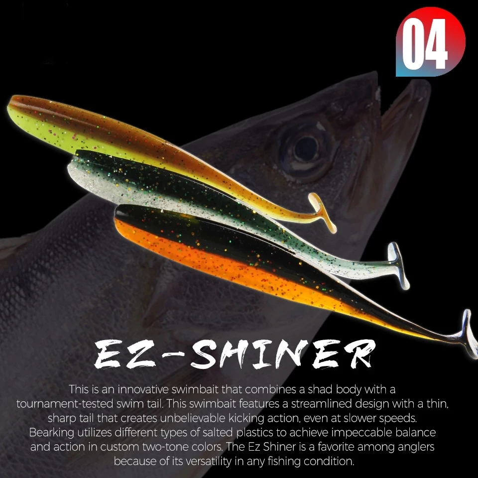 

BEARKING Ez Shiner 5cm 7.5cm 10cm Wobblers for Hot Carp Fishing Soft Lures Silicone Artificial Double Color Baits