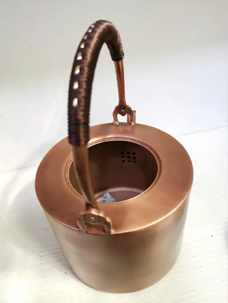 2 2л ручной работы старинный утолщенный медный чайник для сжигания воды японский