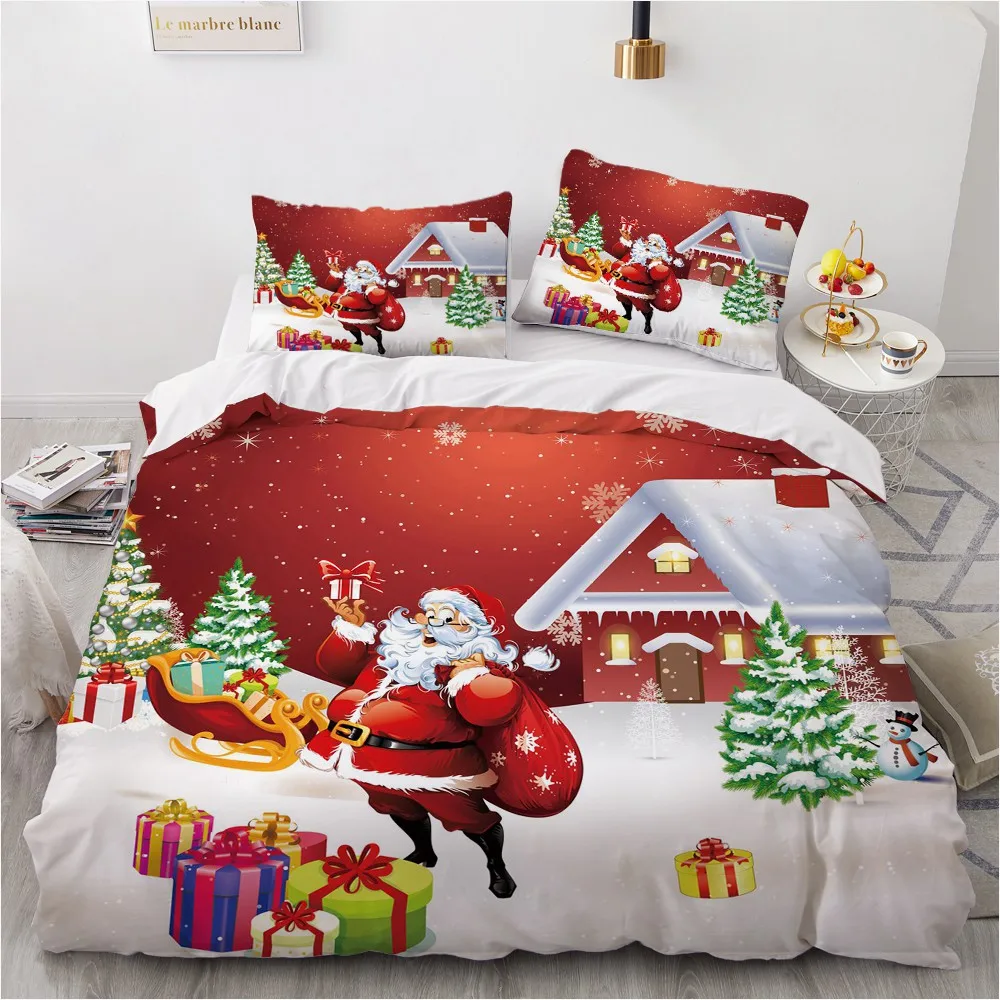 

3D Рождественский дизайн, комфортный чехол, пододеяльник, пододеяльник, Комплект постельного белья, один король, королева, двойной, один разм...