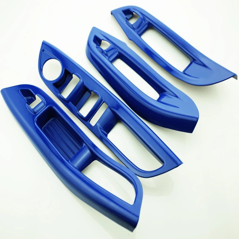 

My Good Car Blue ABS Car Window Lifter Panel Frame Decoration Cover Trim Sticker For Ford Focus MK 3 4 MK3 MK4 4Pcs/Set