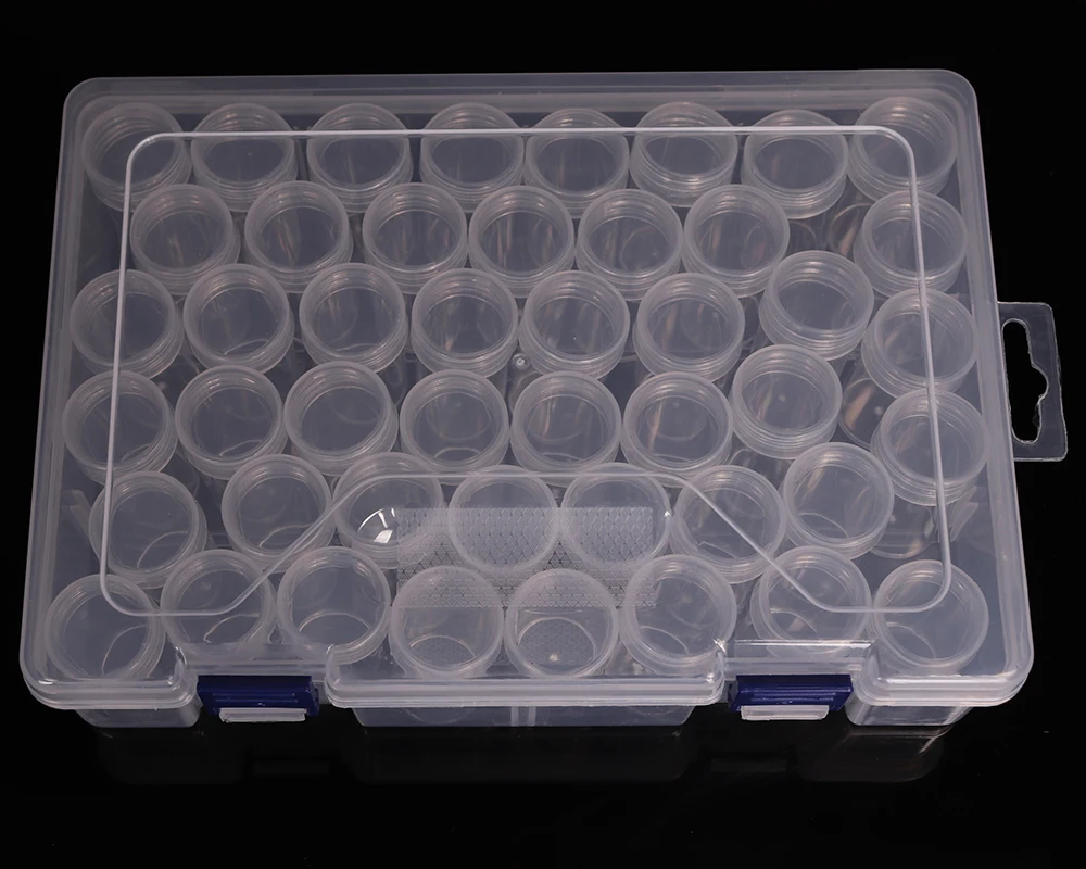 

45Pcs Bottles Transparent Diamond Painting Beads Storage Bottle Embroidery Beads Storage Container Box Size 26x16x6cm