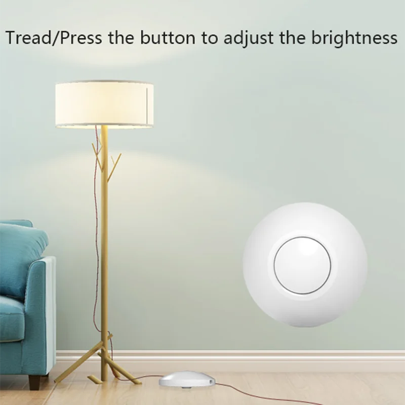 Lonsonho WiFi Smart Foot Button Dimmer Switch Tuya Life Wireless Min Brightness Adjustable Alexa Google Home Compatible | Лампы и