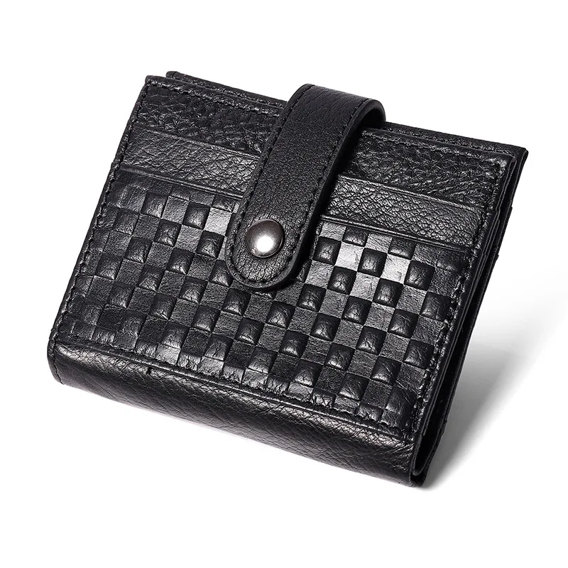 

100% Real Cowhide Men Wallets Lots Card Holder Genuine Leather Premium Product Purse for Man Short Black Money Vintage Walet