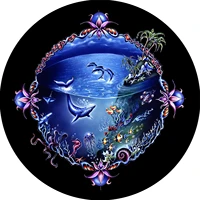 tire cover central undersea whale dolphin hibiscus spare tire cover car custom