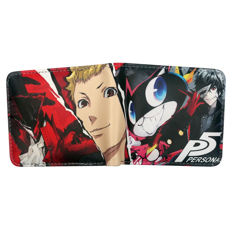 Персона 5 Косплей Чехол-бумажник с рисунком Двойные кошельки из искусственной