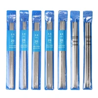 35pcsset 20cm straight knitting needles stainless steel crochet hooks for knitting diy weave tools sewing accessories