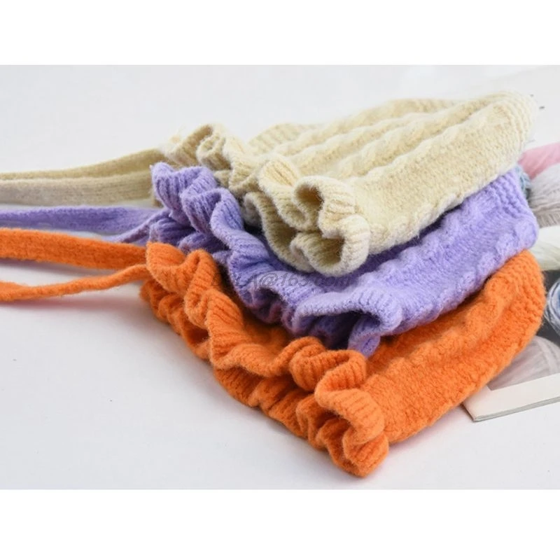 

Princess Baby Girl Hat Laciness Knit Winter Newborn Hat Baby Bonnet Enfant Hats Kids Cap for Girls Warm New Born Cap