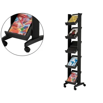 Выставочный FASTPAPERFLOW DE SOIL MOBILE 5 полок 275X327 мм черный цвет размер EXHIBITOR 350X1675X385 |
