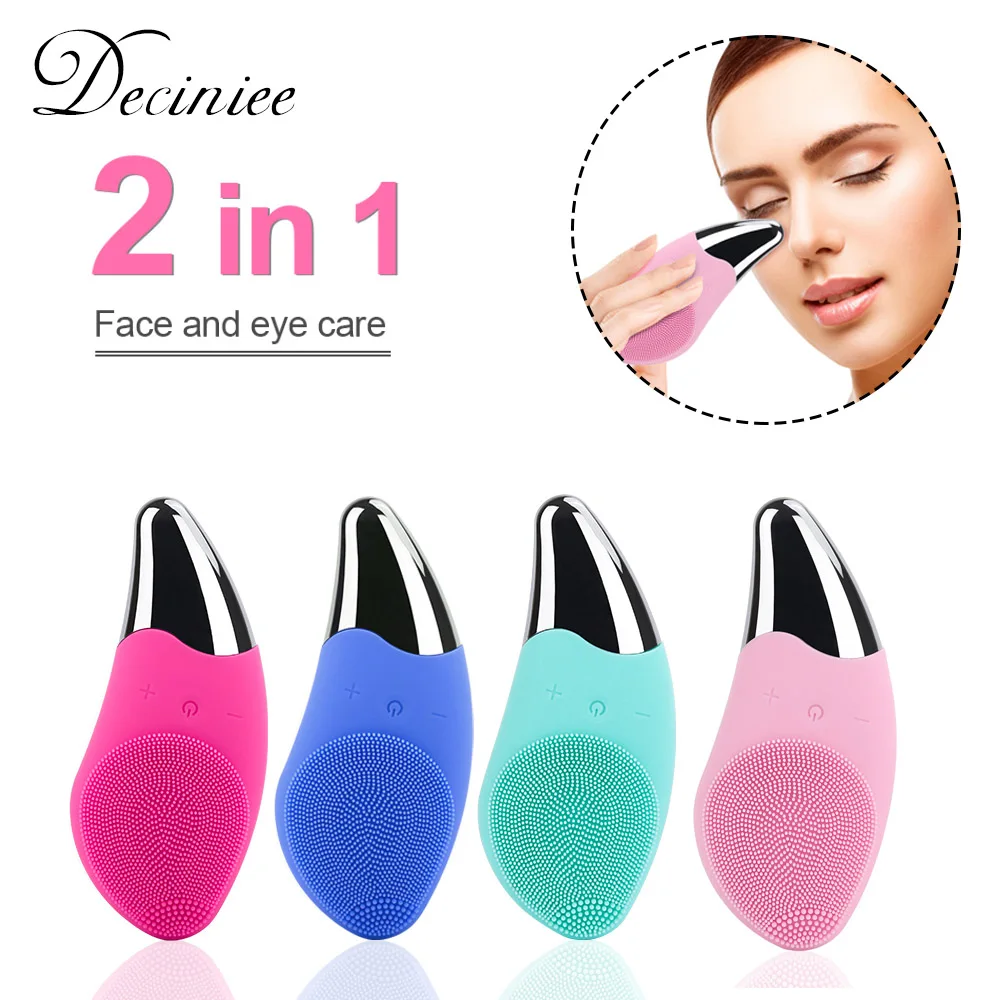 

6 modes Electric Facial Cleansing Brush 2 In 1 Silicone Massage Brush Chargeable Face Body Cleaner Deep Face Skin Cleaning Tool