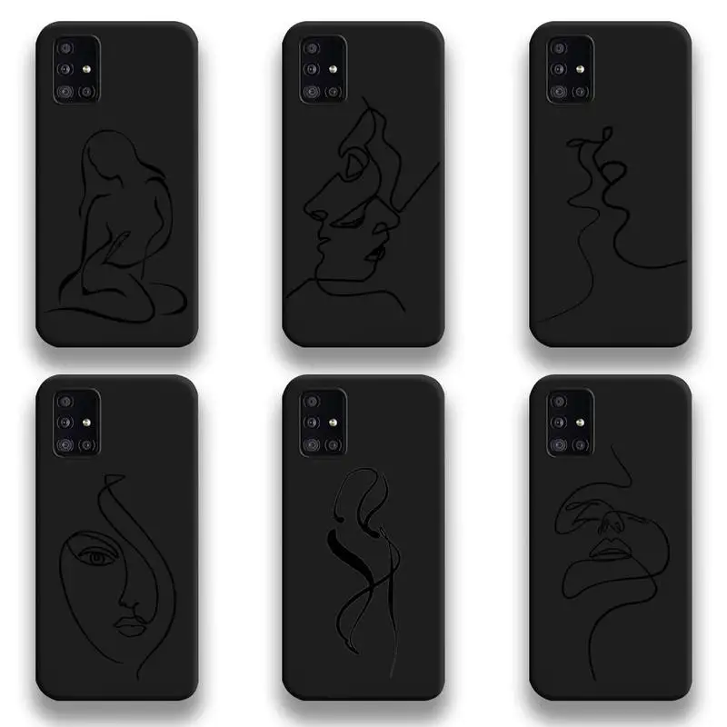 

Abstract Art Line Face Phone Case For Samsung Galaxy A52 A21S A02S A12 A31 A81 A10 A20E A30 A40 A50 A70 A80 A71 A51 5G
