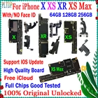 Заводская разблокированная материнская плата для iPhone X XR XS Max без Face ID,100% оригинал, Бесплатная логическая плата iCloud + ios, полная логическая плата, тест чипов
