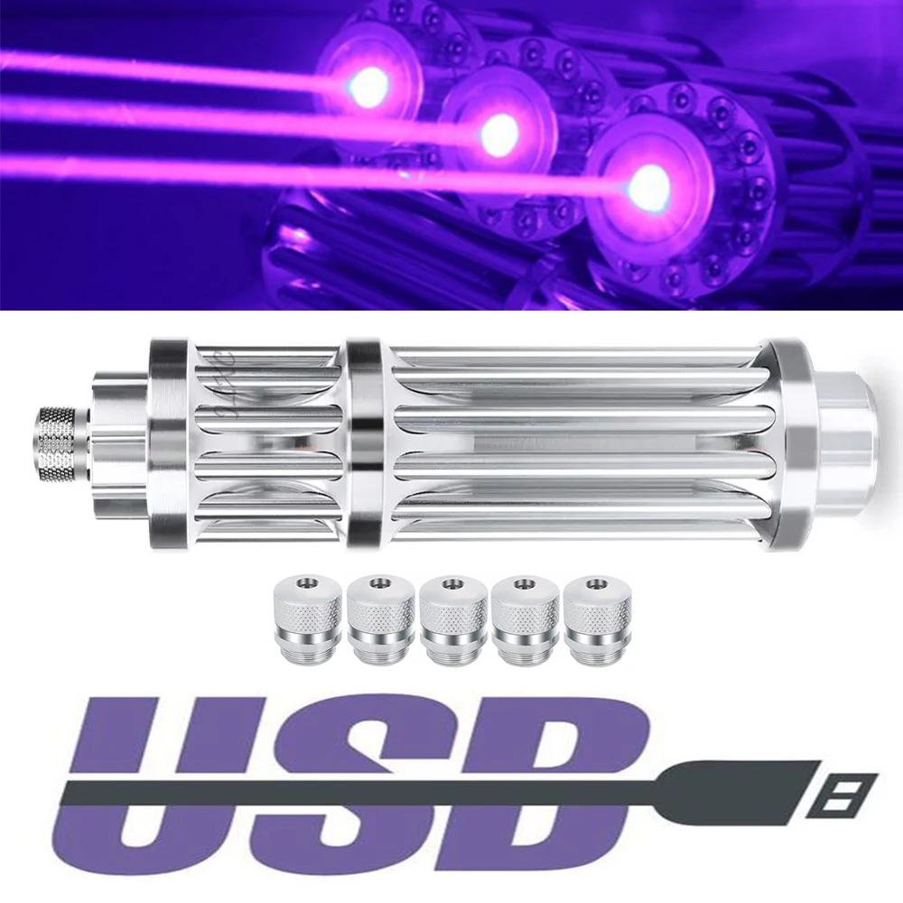 

Hot Sale 450nm Adjustable Focus Blue Laser Flashlight Radiates 10000m Burning Laser USB Rechargeable Powerful Blue Laser Pointer