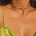 Женское летнее ожерелье-чокер с цветными бусинами