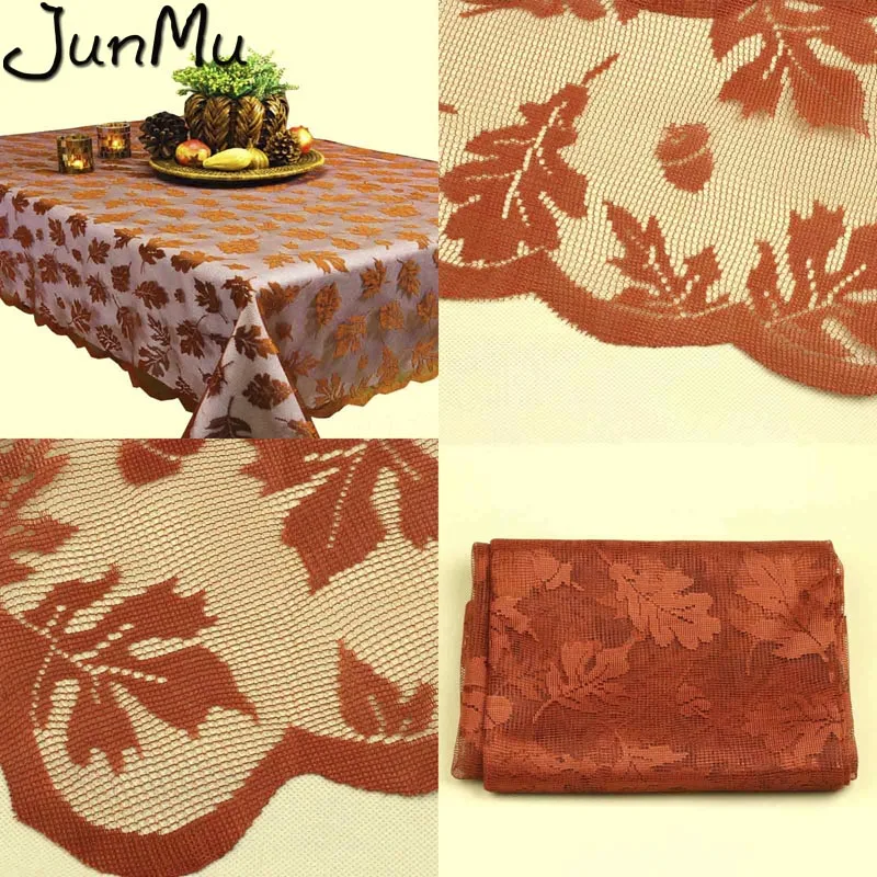 Golden Maple Leaf Tablecloth Lace Table Covers Perfect Fall Dinner Parties Restaurant Decorations | Дом и сад