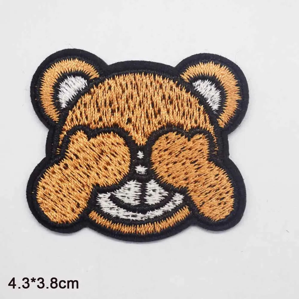 Нашивки для одежды с вышивкой животные собака медведь|Заплатки| |
