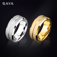 men rings 8mm width tungsten promise brushed finishing outside customized free shipping