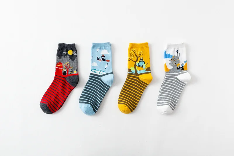 Носки с принтом из аниме Мой сосед Тоторо Кики служба доставки милые забавные