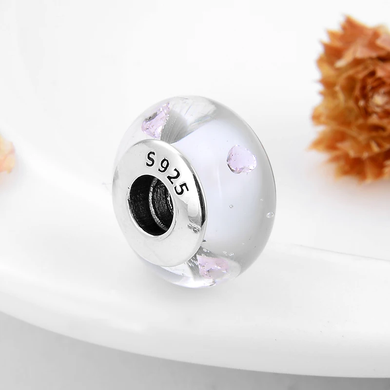 Новые прозрачные и розовые стеклянные бусины-подвески в форме сердца для