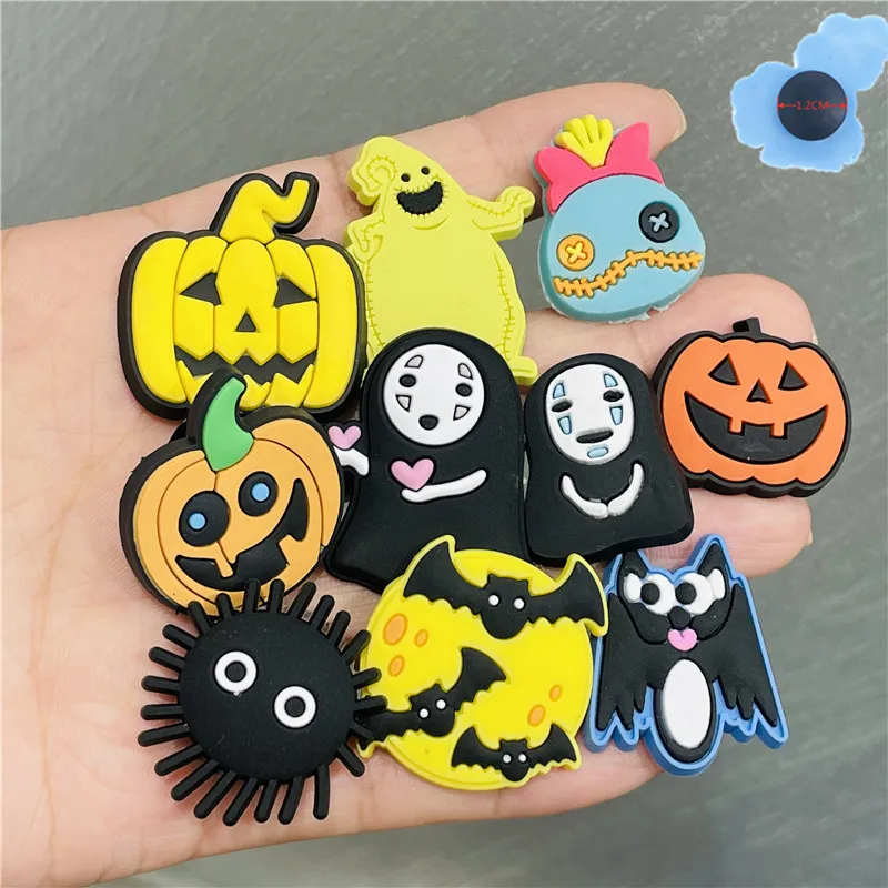 

Wholesale 50pcs Scary Pumpkins Halloween Adult Garden Shoes Accessories PVC Shoe Decorations Fit Bracelet Croc Jibz Charm