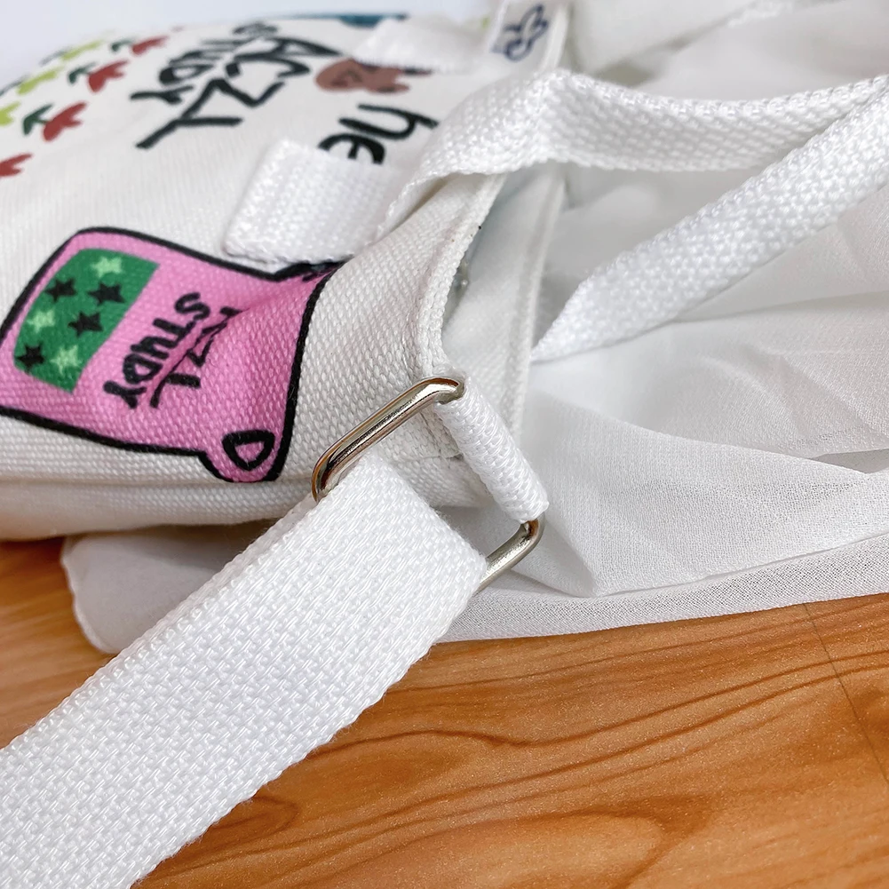 Симпатичные женские сумки на плечо с мультяшным граффити холщовая маленькая