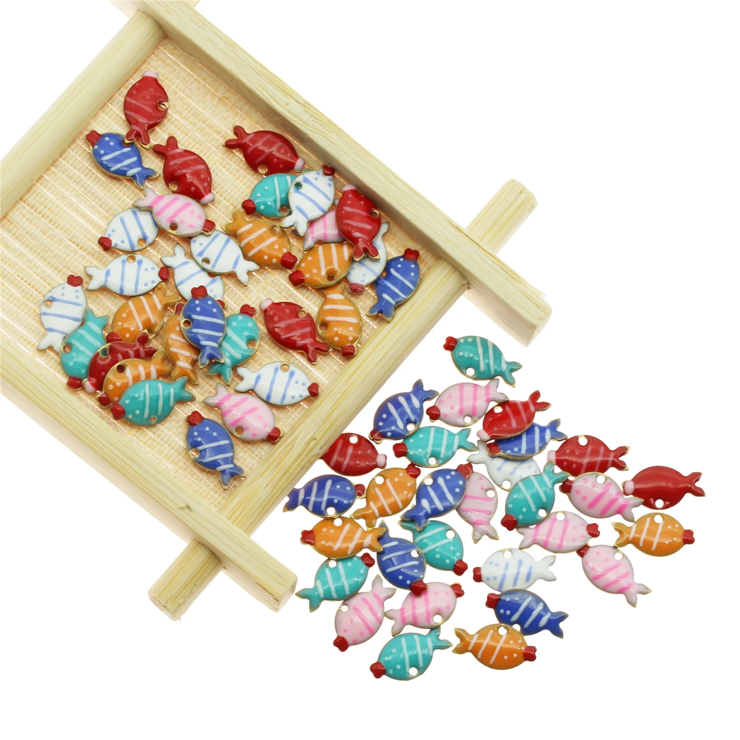 20 шт. модные ювелирные изделия подвески в виде капли масла рыбки позолоченные