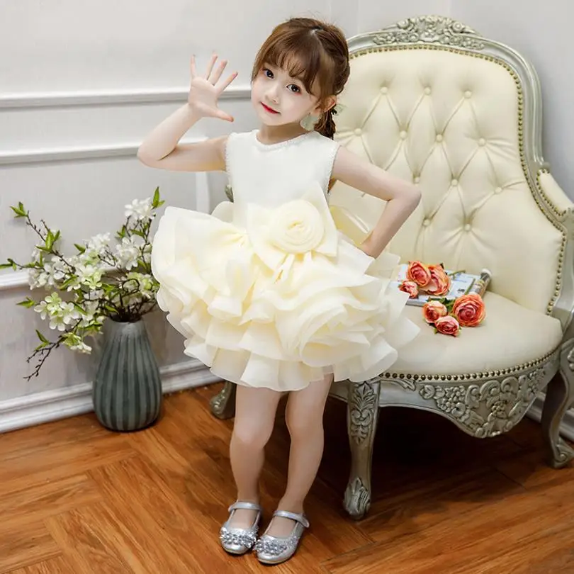 Baby Girl clothing for Baptism Princess Dress Birthday Party Wedding Evening Gown kids Pageant bow dress girls L296 |