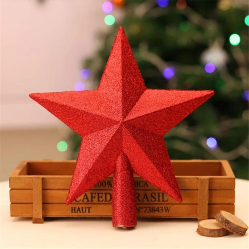 Christmas Tree Top Star Topper Glitter Finish 15cm For Of Decoration Home Graden Decora | Дом и сад